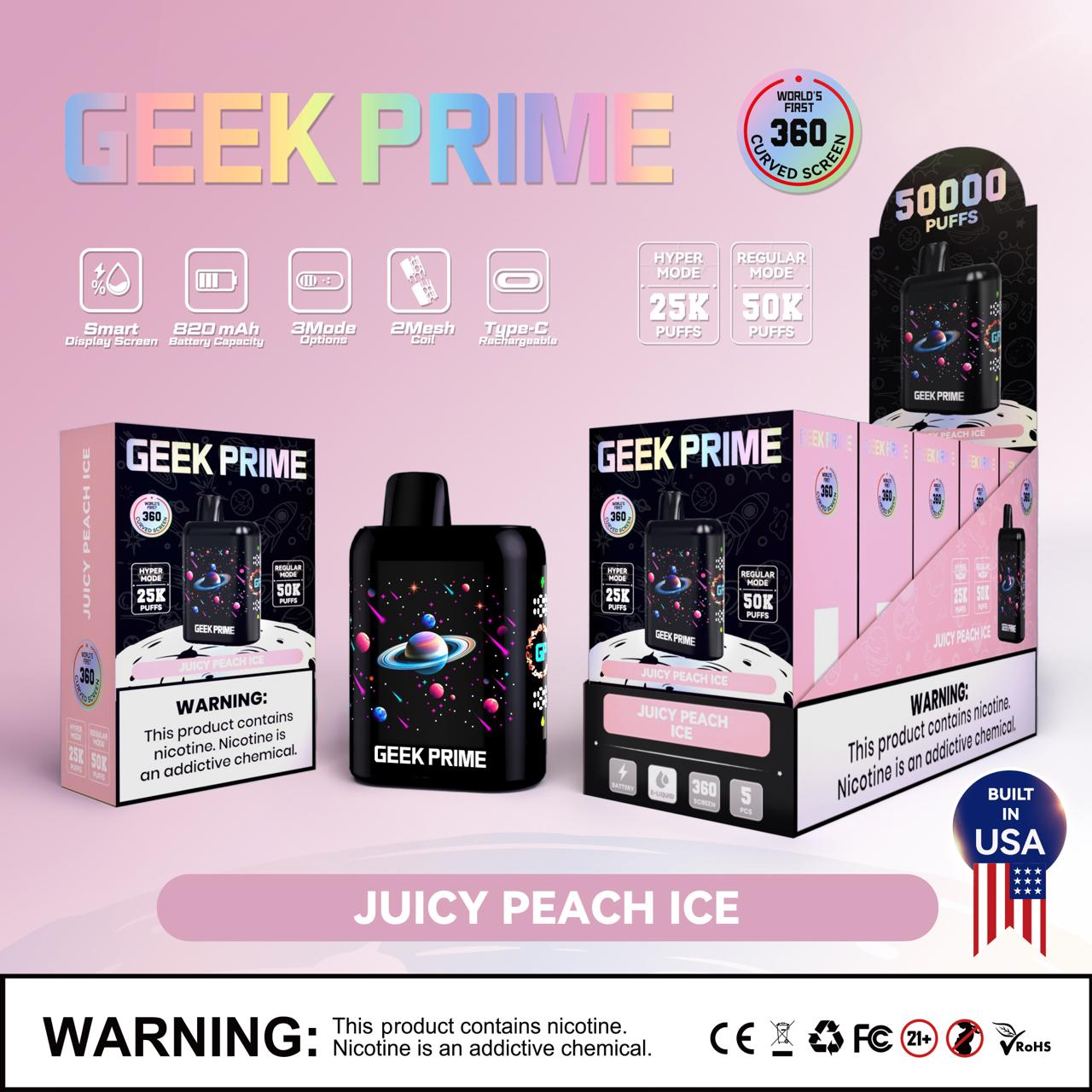 Geek Prime 50K Puff Rechargeable Disposable Vape