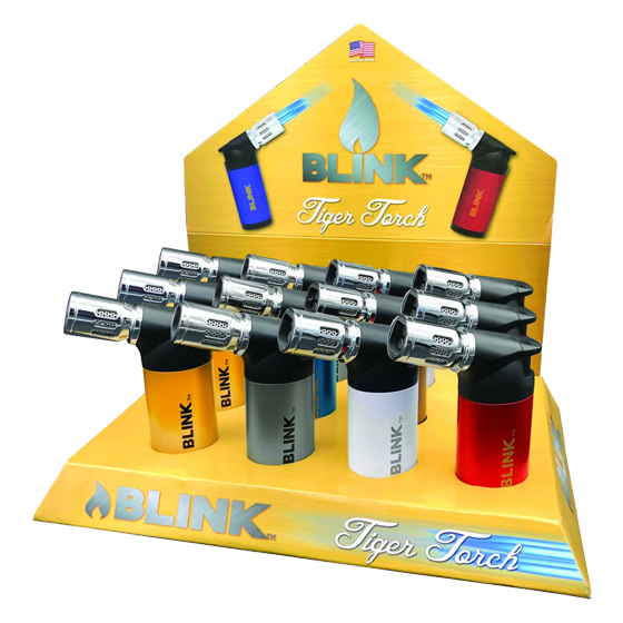 Quad Torch Lighter Assorted Colors - BLINK 12CT Display Box