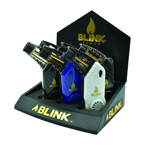 Assorted Color Dual Torch Lighter Display - BLINK BLAZE 6CT