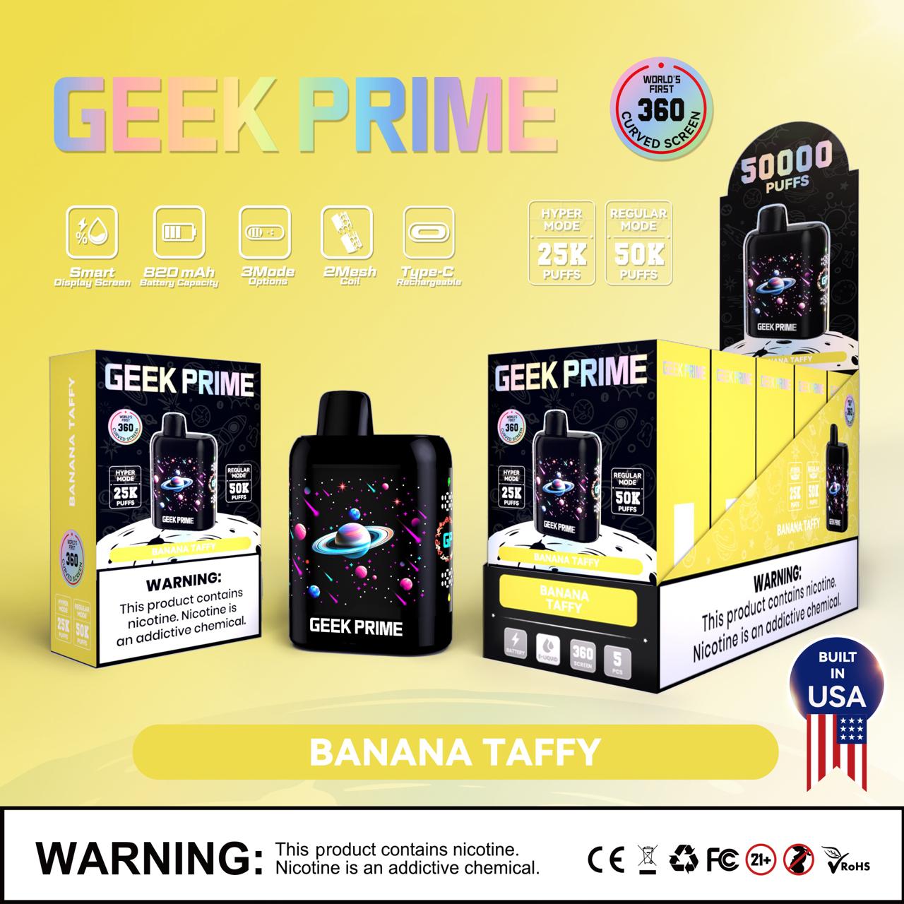 Geek Prime 50K Puff Rechargeable Disposable Vape