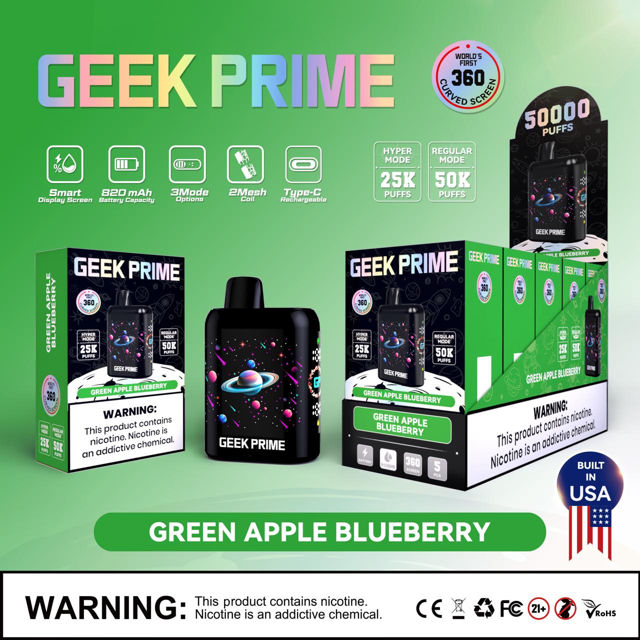 Geek Prime 50K Puff Rechargeable Disposable Vape