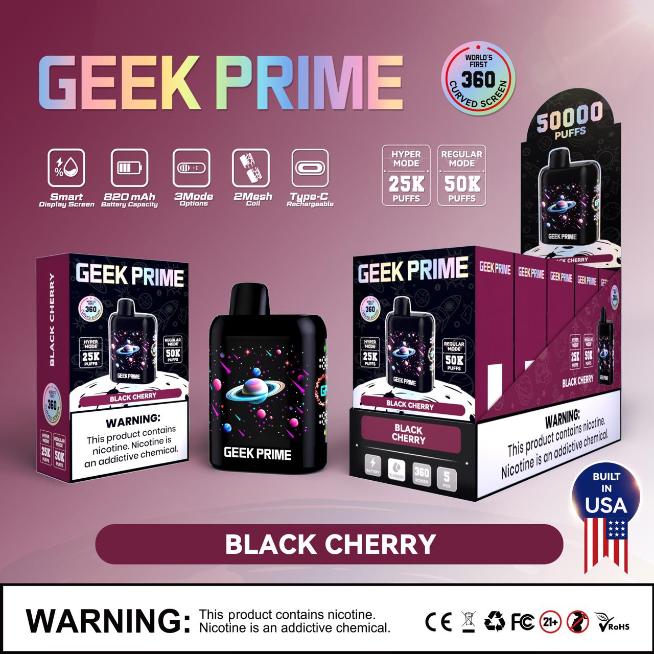 Geek Prime 50K Puff Rechargeable Disposable Vape