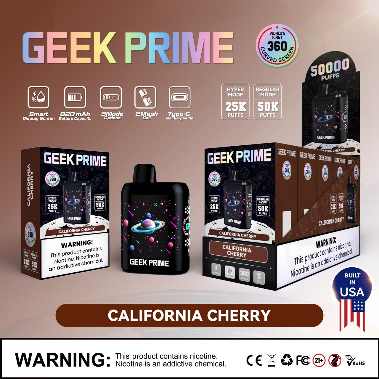Geek Prime 50K Puff Rechargeable Disposable Vape