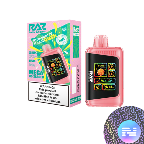 StrawberryPeachGushWatermark.png RAZ LTX 25000 Disposable Vape (25K Puffs)
